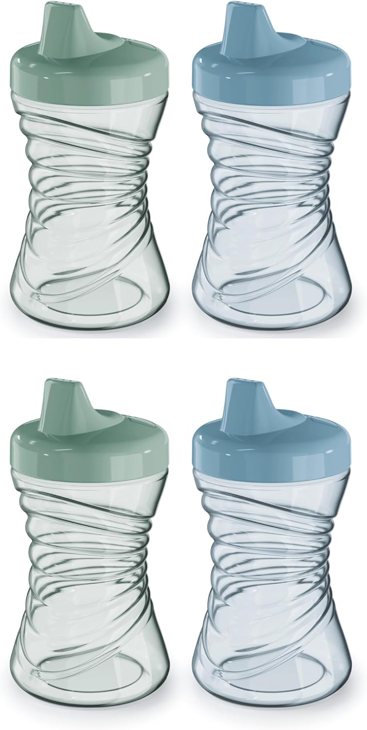 NUK First Choice Fun Grips Hard Spout Sippy Cups, 10 oz (300 ml), 4-Pack