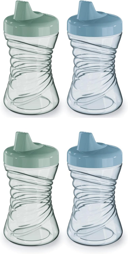 NUK First Choice Fun Grips Hard Spout Sippy Cups, 10 oz (300 ml), 4-Pack