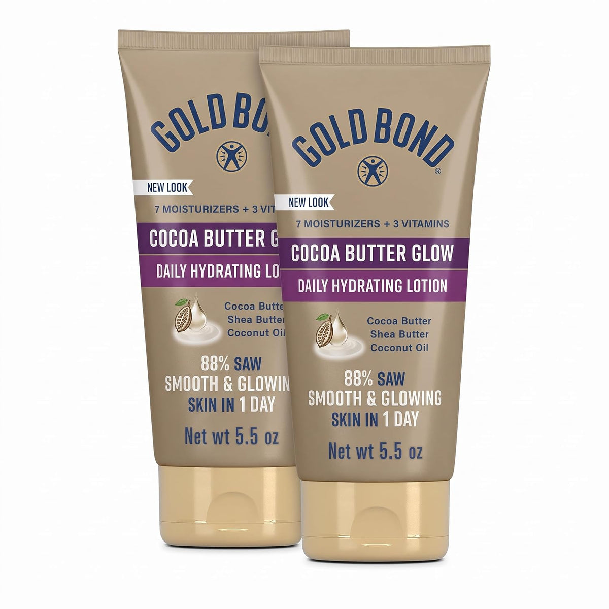 Gold Bond Cocoa Butter Glow Daily Hydrating Lotion, 156 g (5.5 oz), Pack of 2 — product view