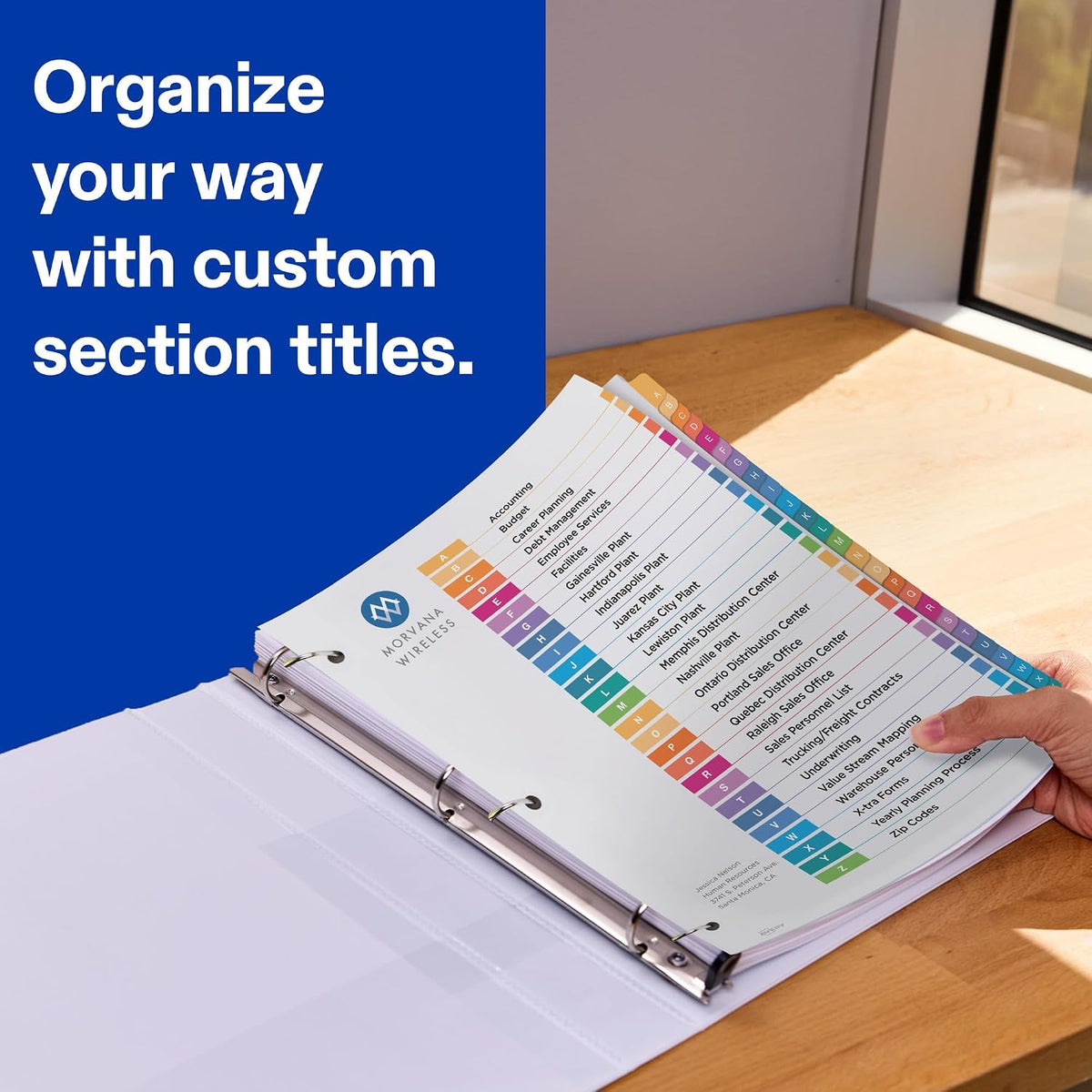 Avery A-Z Table of Contents Dividers, 26-Tab, Multicolour, 1 Set — alternate product view
