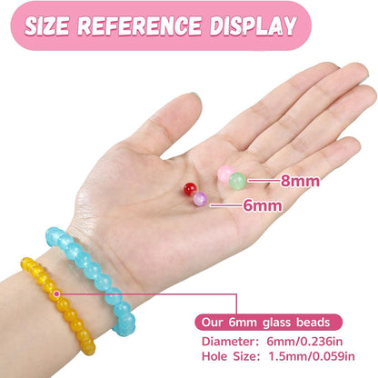 Funtopia 1368 Piece 6mm Glass Bead Kit for Bracelets and Jewellery Making - view 4