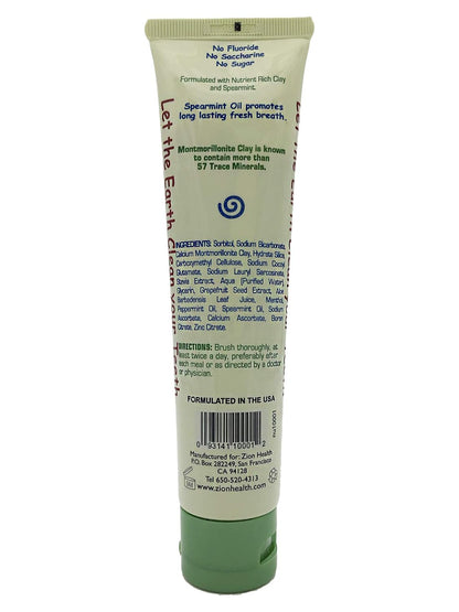 Zion Health Claybrite Natural Toothpaste, Natural Mint, 4 oz - view 2