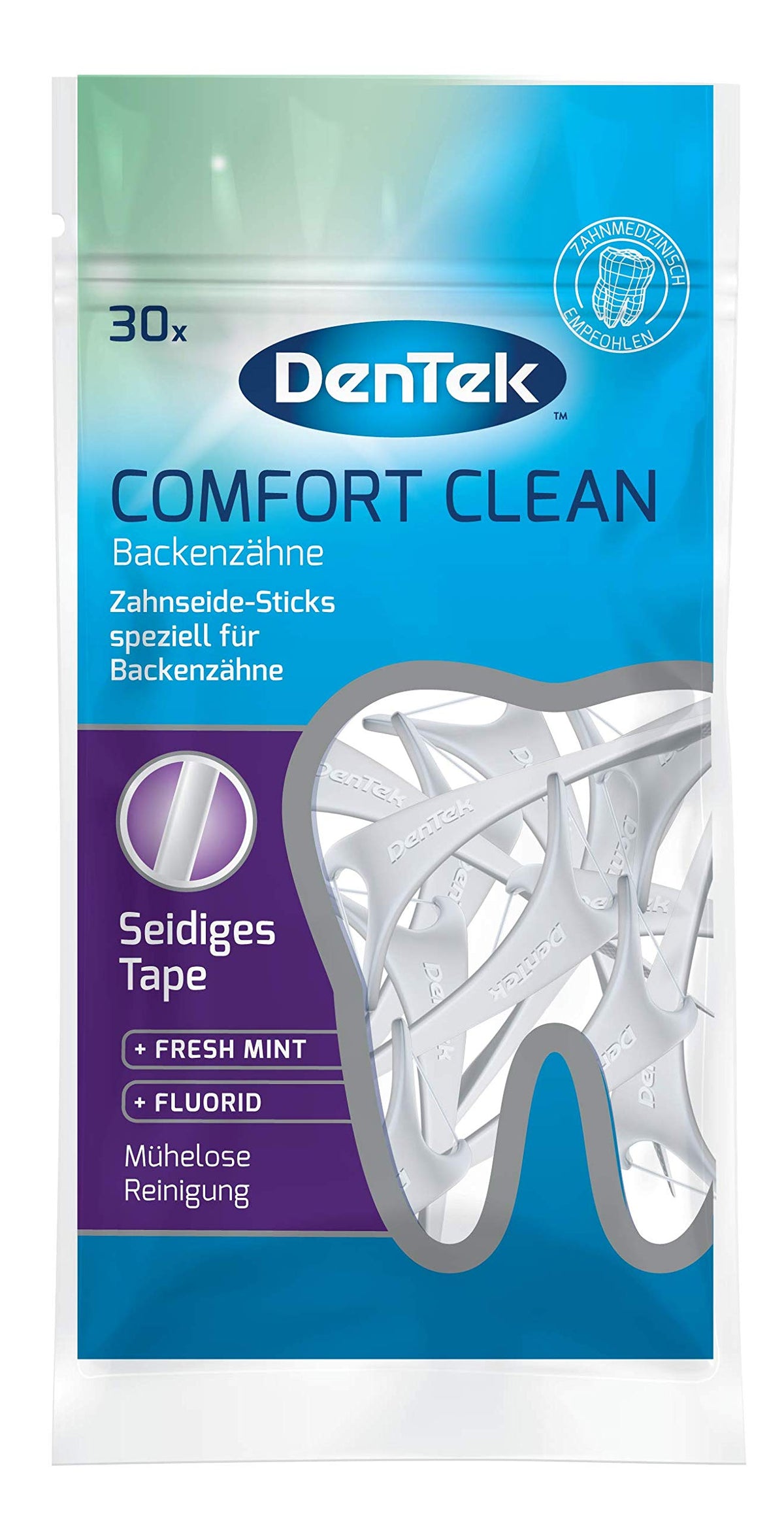 DenTek Comfort Clean Floss Picks for Back Teeth, Mint, 30 Count (Pack of 3) - view 5