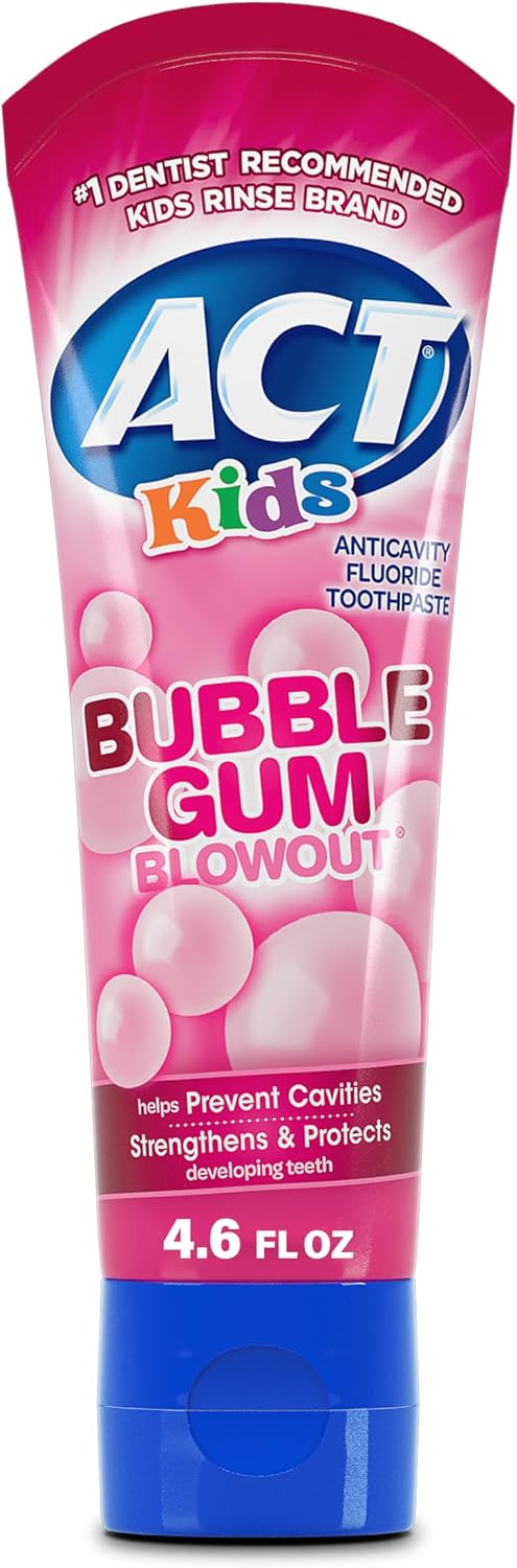 ACT Kids Anticavity Fluoride Toothpaste, Bubble Gum Blowout 4.6 oz