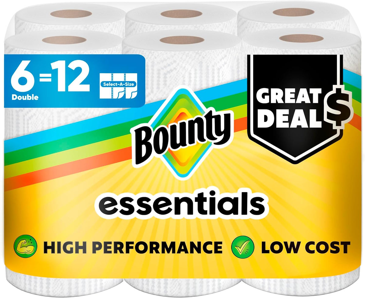 Bounty Essentials Select-A-Size Paper Towels, 6 Double Rolls — product view