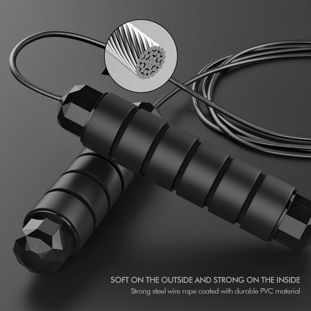 Loocio Tangle-Free Speed Jump Rope with Ball Bearings, Adjustable - view 3