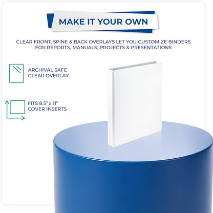 Samsill Durable 1 Inch D Ring Binder, Clear View Cover, White - view 3