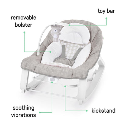 Ingenuity Keep Cozy 3-in-1 Vibrating Baby Bouncer and Rocker, Linden - view 5