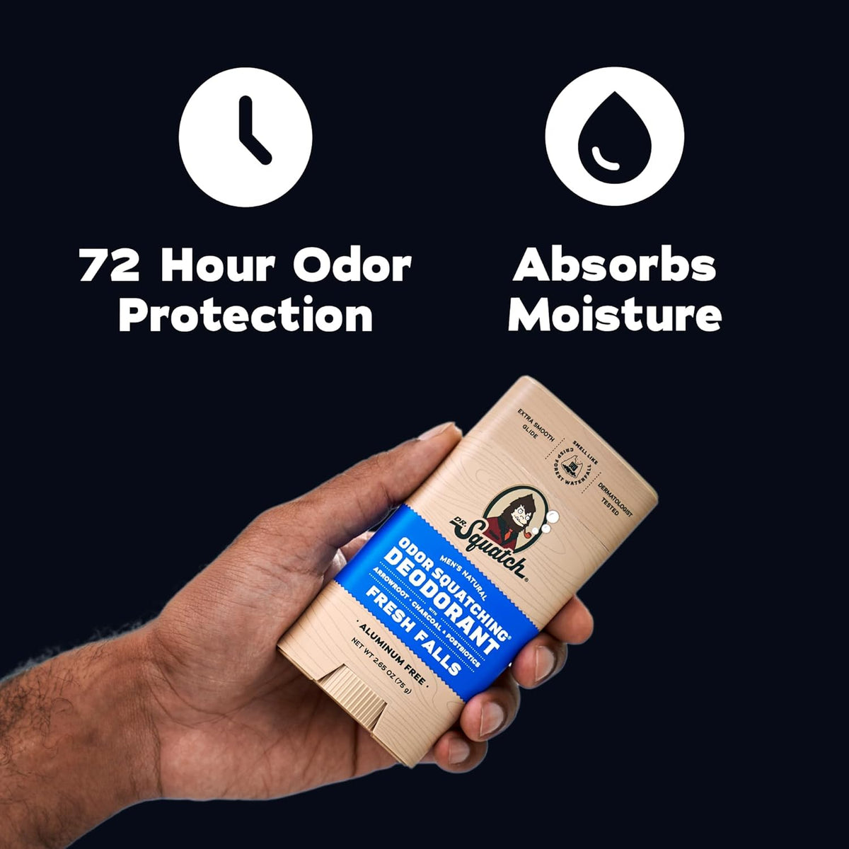 Dr. Squatch Natural Aluminium-Free Deodorant for Men, Fresh Falls, 3 Pack - view 3