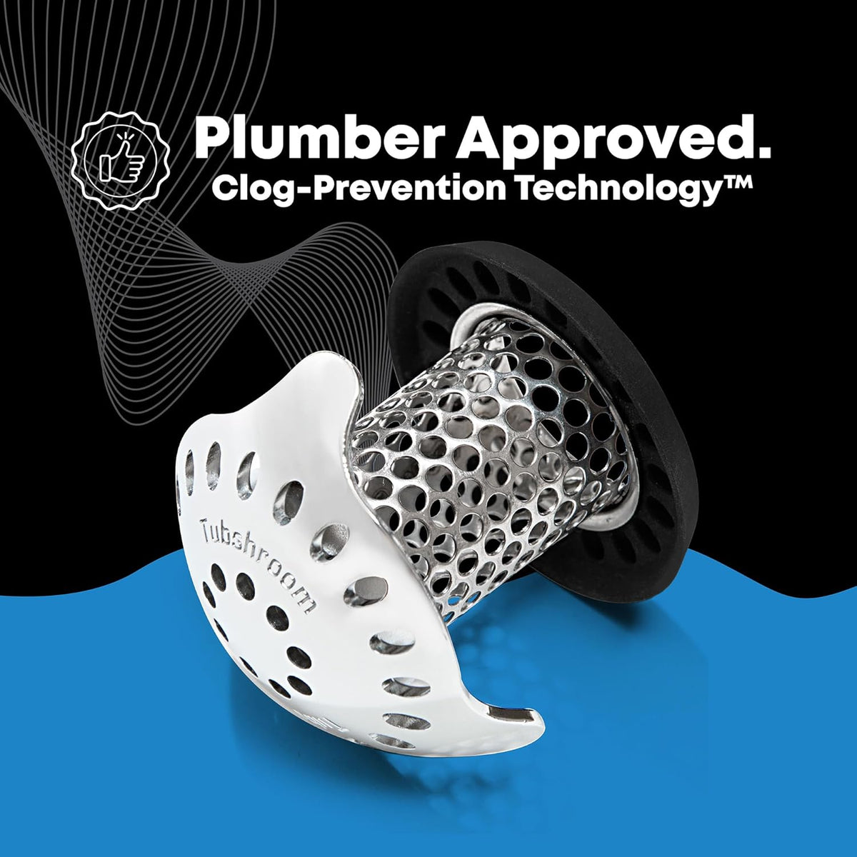 TubShroom Ultra Stainless Steel Bath Tub Drain Hair Catcher Combo - view 3