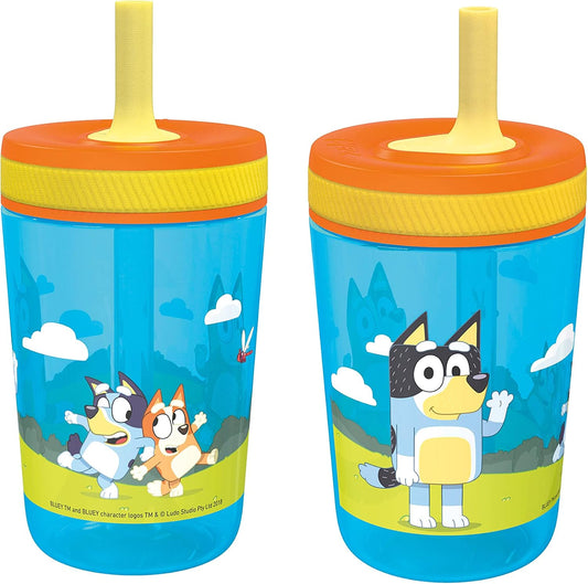 Zak Designs 15 oz Bluey Kelso Tumbler Set with Straw, 2 Count
