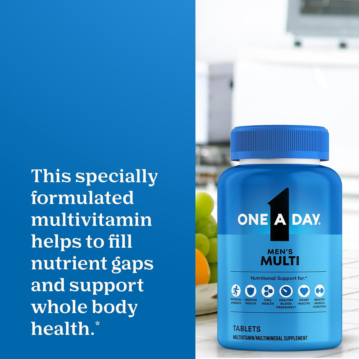 One A Day Men's Multivitamin with Vitamin D, Zinc and B Vitamins, 200 Count - view 4