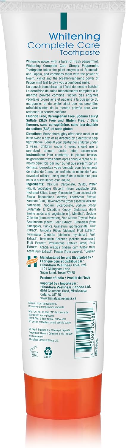 Himalaya Complete Care Whitening Toothpaste, Peppermint 5.29 oz, Pack of 2 - view 3
