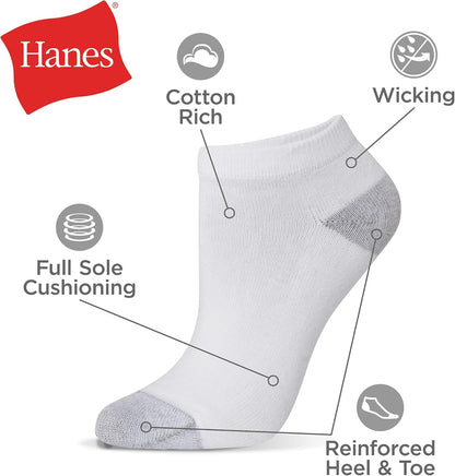 Hanes Women's Cool Comfort Low Cut Socks, 10 Pairs, Black, US 5-9 - view 5