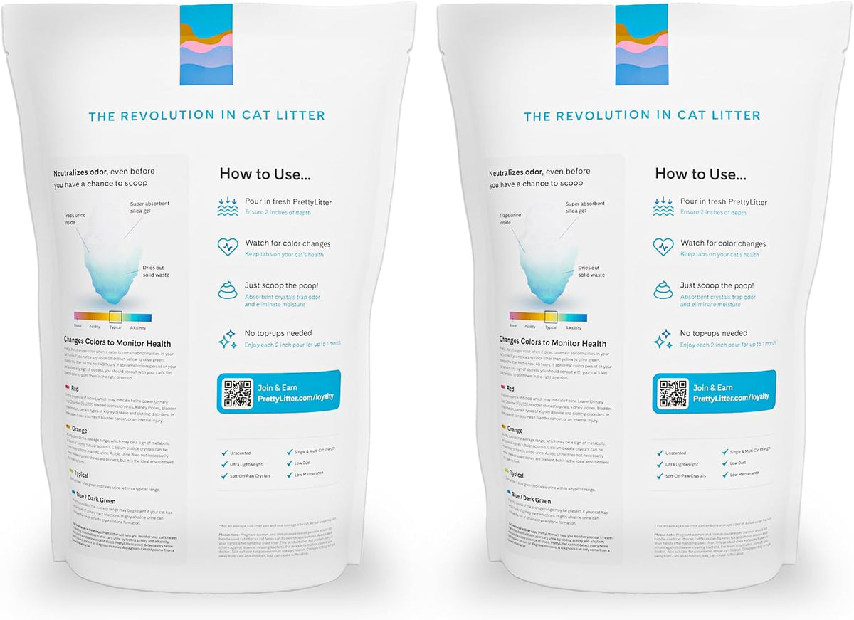 PrettyLitter Health Monitoring Cat Litter, Unscented, 2 x 6 lb Bags - view 2