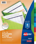 Avery Plastic Binder Dividers, Insertable Big Tab, 8-Tab, Multicolour
