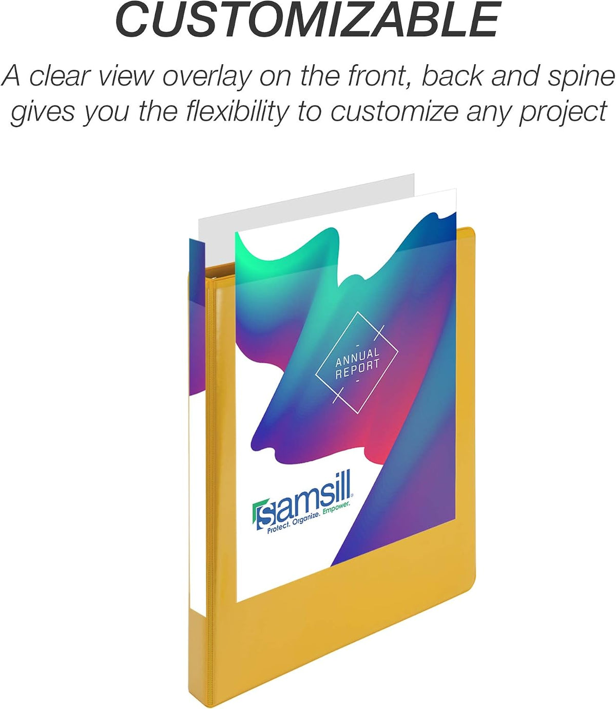 Samsill 0.5 Inch 3 Ring Binder, Round Ring, Clear View Cover, Lemon Yellow - view 6