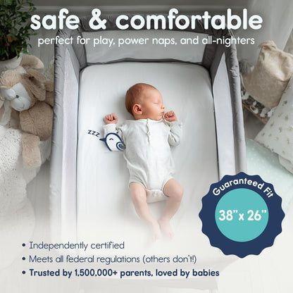 Hiccapop Playard Mattress Pad with Carry Bag, 38 x 26 x 1.25 Inch - view 2