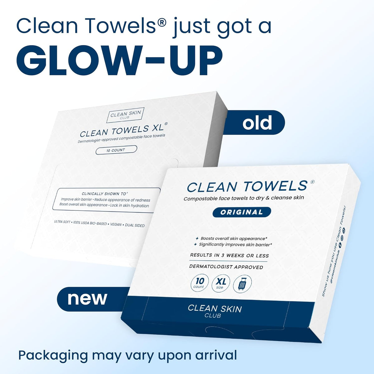 Clean Skin Club Clean Towels XL Disposable Face Towels, 30 Count (3 Packs) - view 3