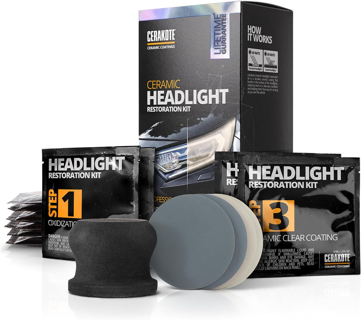 Cerakote Ceramic Headlight Restoration Kit, 10 Wipe Kit - view 2