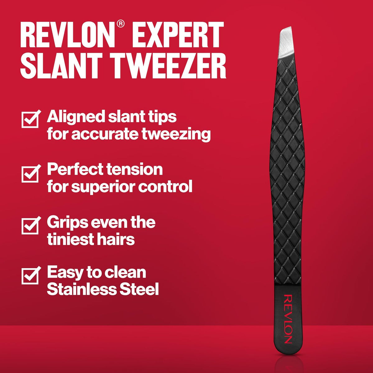 Revlon Expert Slant Tip Tweezer, Black - view 3