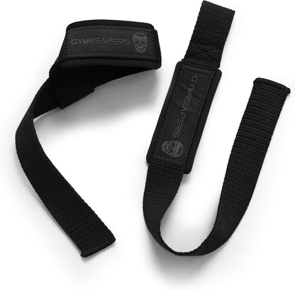 Gymreapers Lifting Wrist Straps, Padded Neoprene, 18 Inch Cotton, Black - view 3