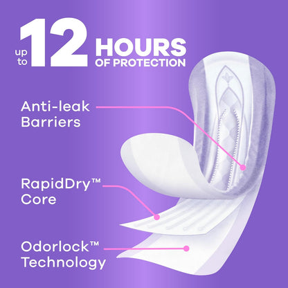 Always Discreet Long Incontinence Pads, Moderate Absorbency, 162 Count - view 4