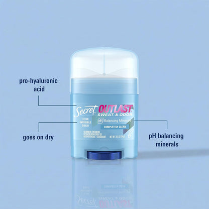Secret Outlast Antiperspirant Deodorant for Women, Completely Clean, 0.5 oz - view 2