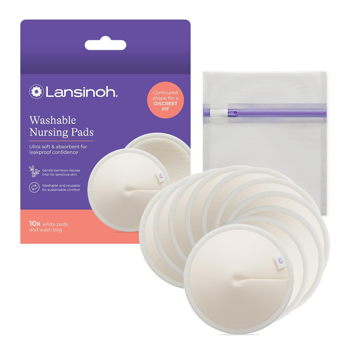 Lansinoh Washable Nursing Pads, 10 Count — product view