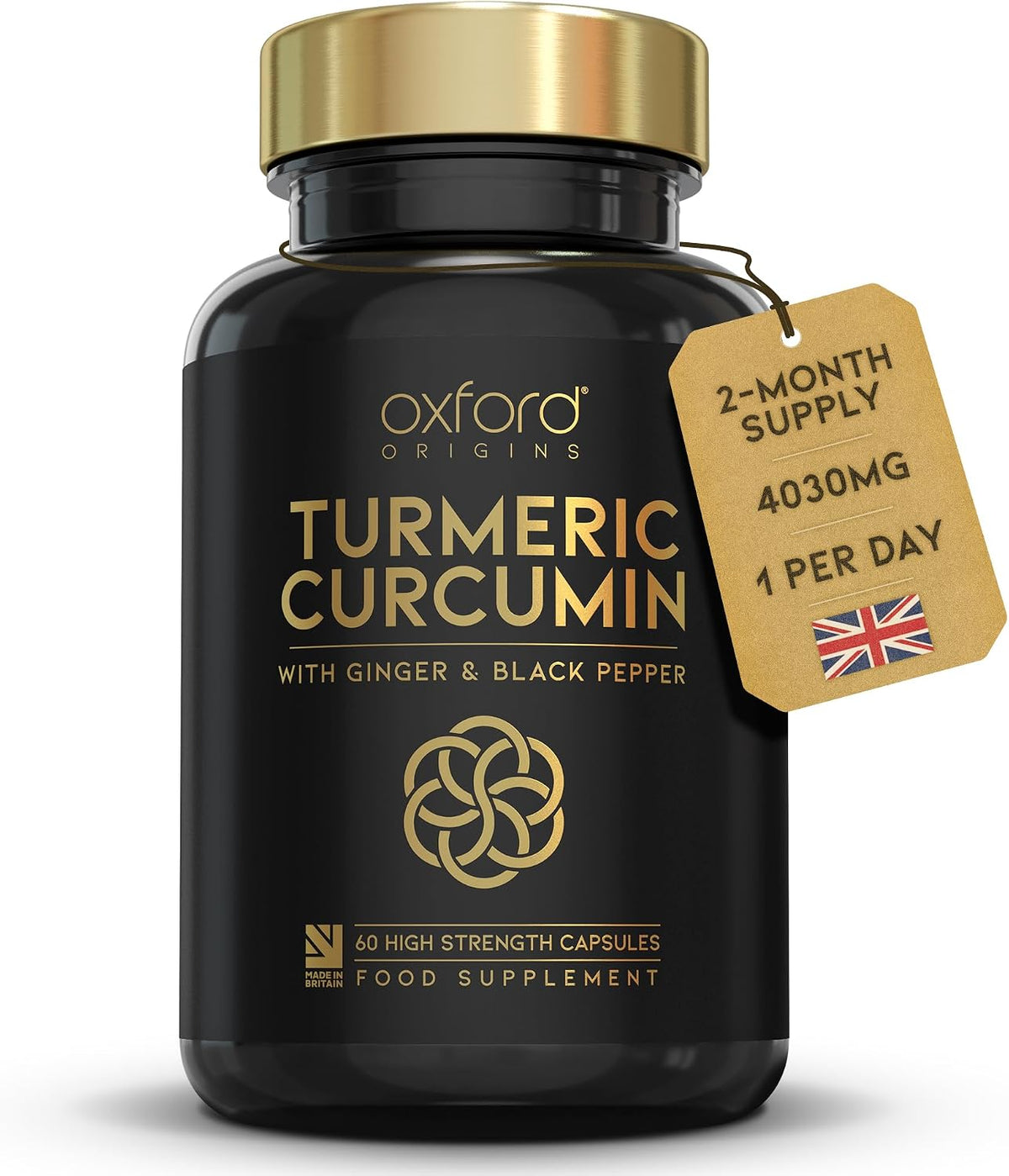 Oxford Origins Turmeric, Ginger & Black Pepper Capsules, 60 Count — product view