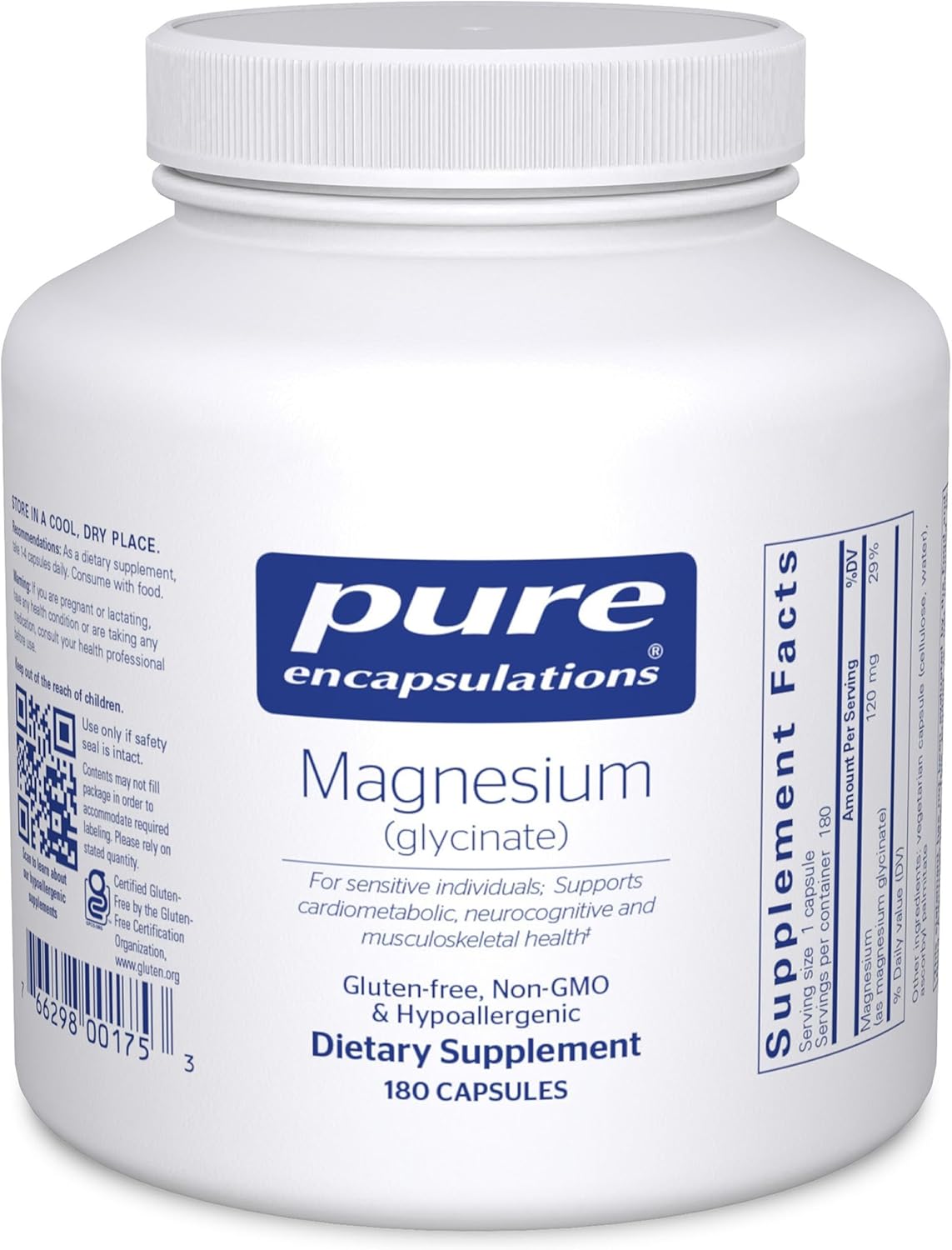 Pure Encapsulations Magnesium (Glycinate), 180 Capsules — product view