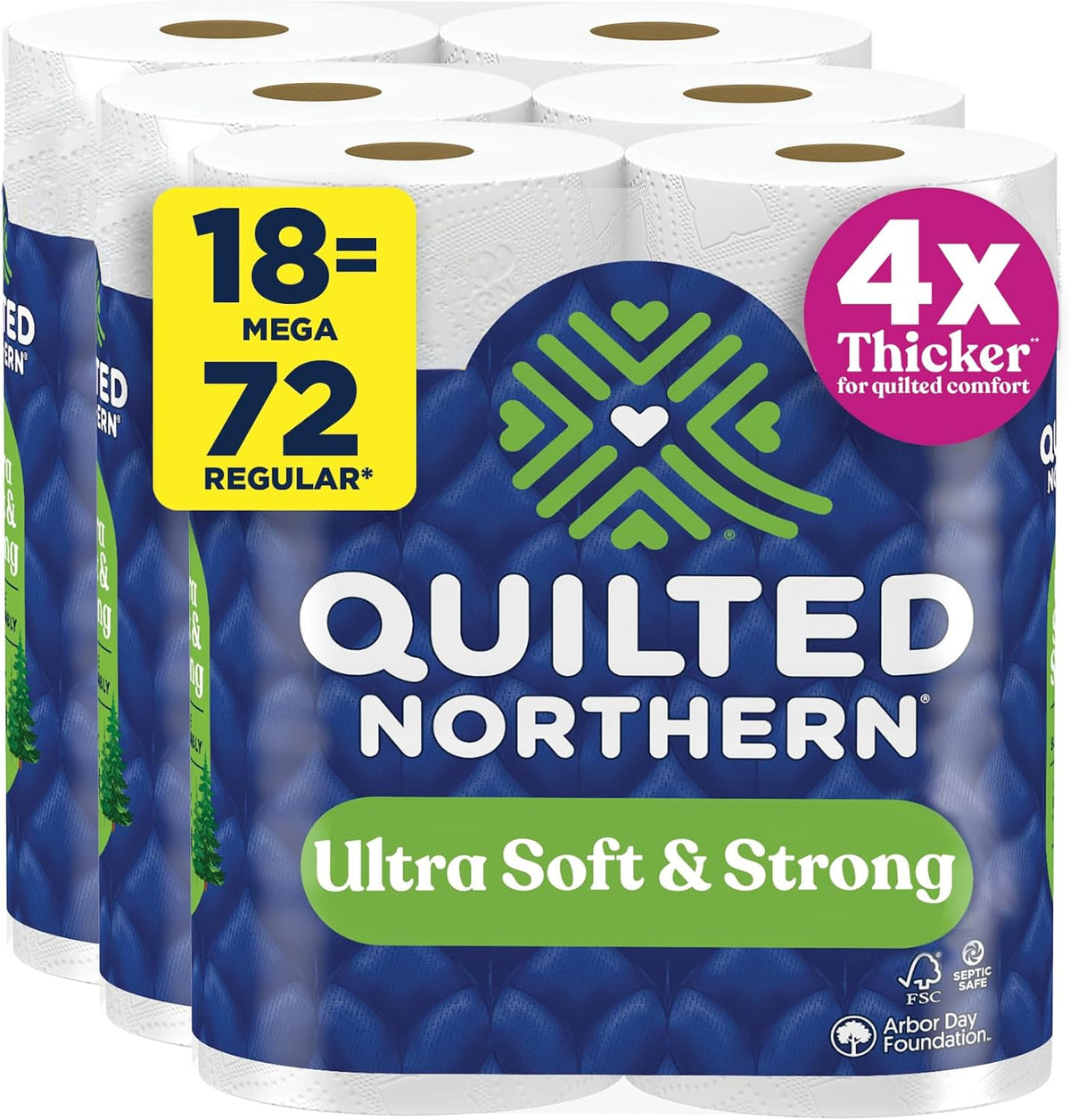 Quilted Northern Ultra Soft & Strong Toilet Paper, 18 Mega Rolls