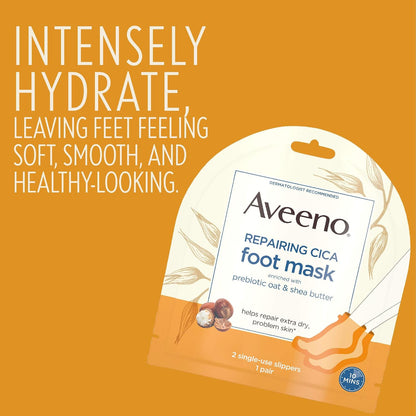 Aveeno Repairing CICA Foot Mask & Hand Mask with Prebiotic Oat & Shea Butter - view 4