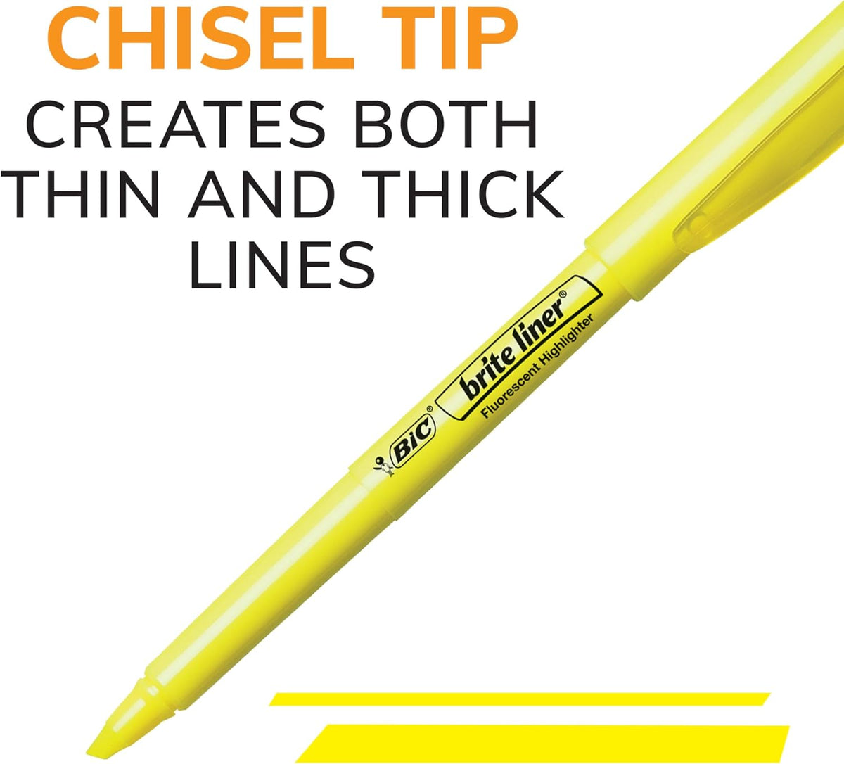 BIC Brite Liner Highlighters, Chisel Tip, Assorted Colours, 5 Count - view 5