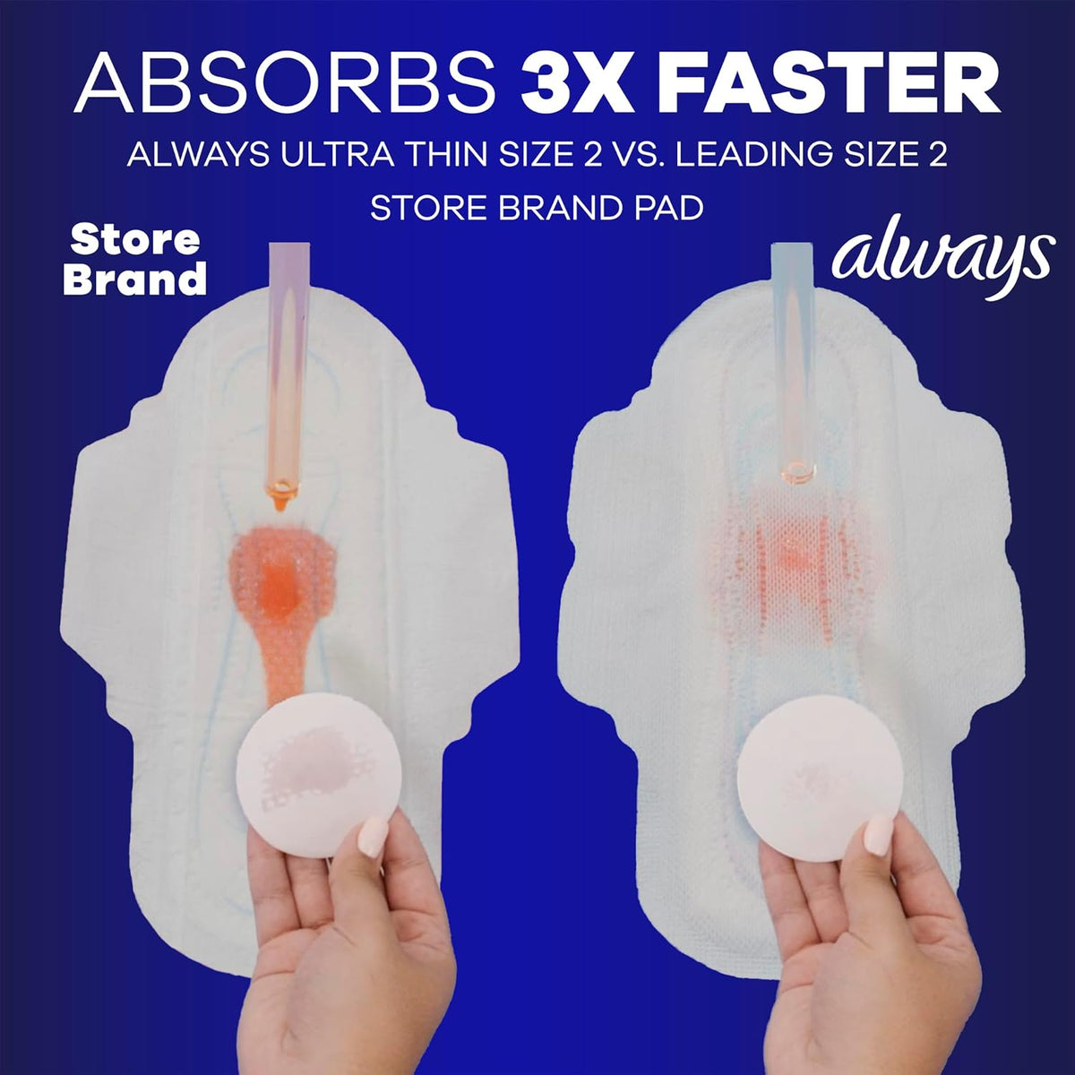Always Ultra Thin Overnight Pads with Wings, Size 5, Unscented - 34 Count - view 3