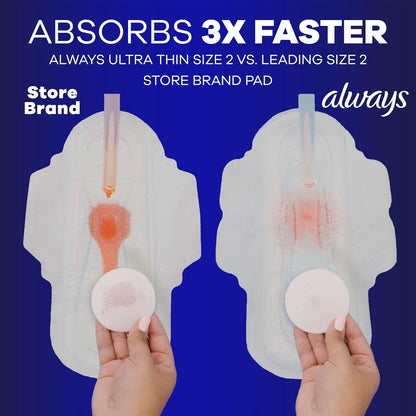 Always Ultra Thin Overnight Pads with Wings, Size 5, Unscented - 34 Count - view 3