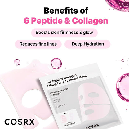 COSRX Peptide Collagen Lifting Glow Hydrogel Face Masks, Pack of 3 - view 4