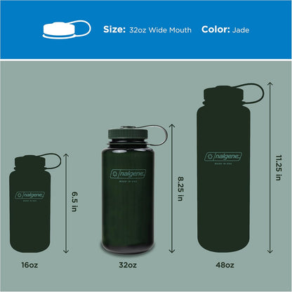 Nalgene 32 oz (1 Litre) Wide Mouth Water Bottle, Jade - view 2