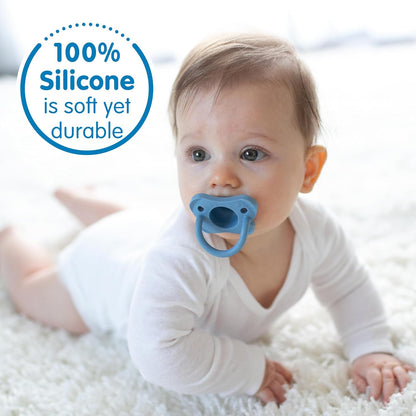 Dr. Brown's HappyPaci Silicone Dummy, 0-6m, Blue and White, Pack of 4 - view 5
