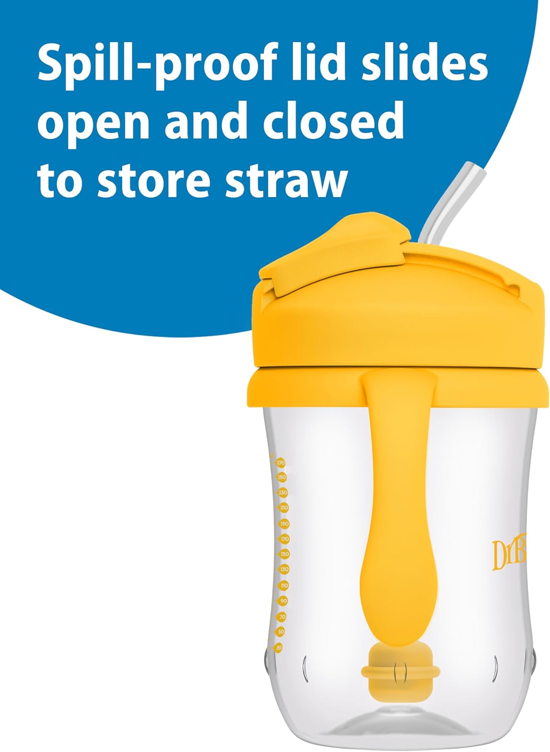Dr. Brown's Milestones Baby's First Straw Cup, Blue & Yellow, 2 Pack - view 5