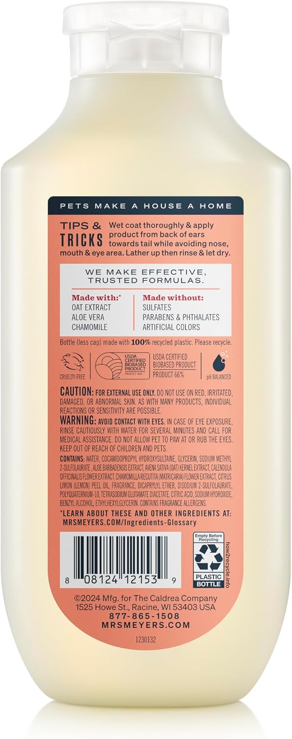 Mrs. Meyer's Clean Day 3-in-1 Dog Shampoo, White Peach, 14 oz - view 2