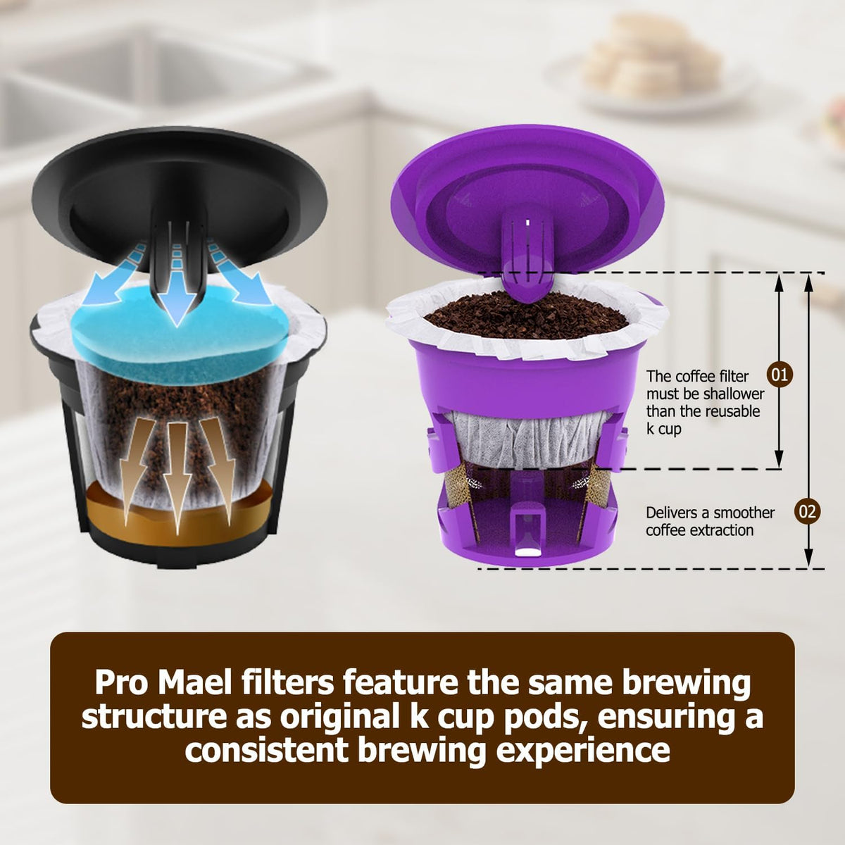 Pro Mael Disposable K Cup Paper Filters for Keurig 1.0 and 2.0, 360 Count - view 5