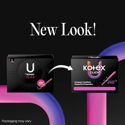 U by Kotex Click Compact Tampons, Regular/Super, Unscented, 45 Count - view 2