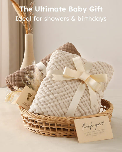 Yoofoss Hooded Baby Bath Towels, 2 Pack, Muslin Cotton - view 4