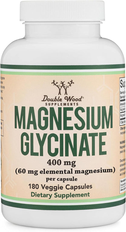 Double Wood Supplements Magnesium Glycinate 400 mg 180 Capsules
