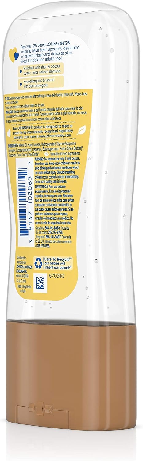 Johnson's Baby Oil Gel with Shea and Cocoa Butter, 185 ml (6.5 fl oz) - view 5