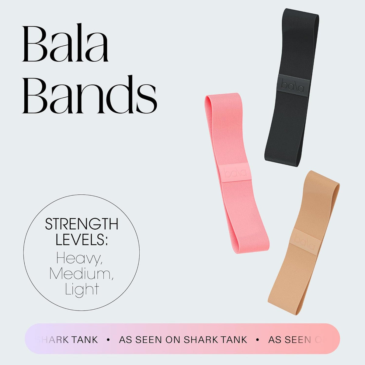 Bala Bands Resistance Bands, Non-Slip Fabric, Pack of 3 - view 2