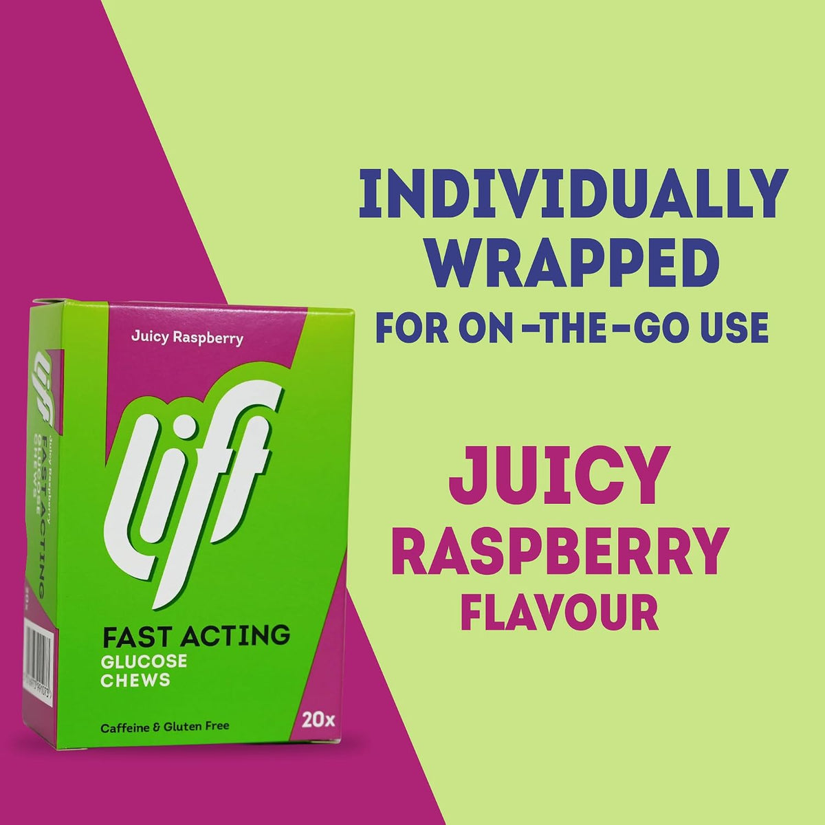 Lift Fast Acting Glucose Tablets, Raspberry, 20 Count, Pack of 6 - view 5