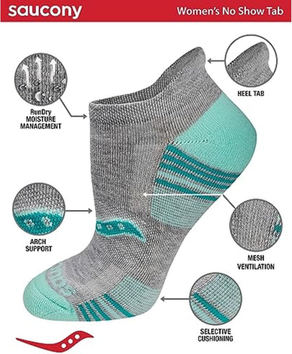 Saucony Women's Performance Heel Tab Athletic Socks, 8 Pairs, M - view 4