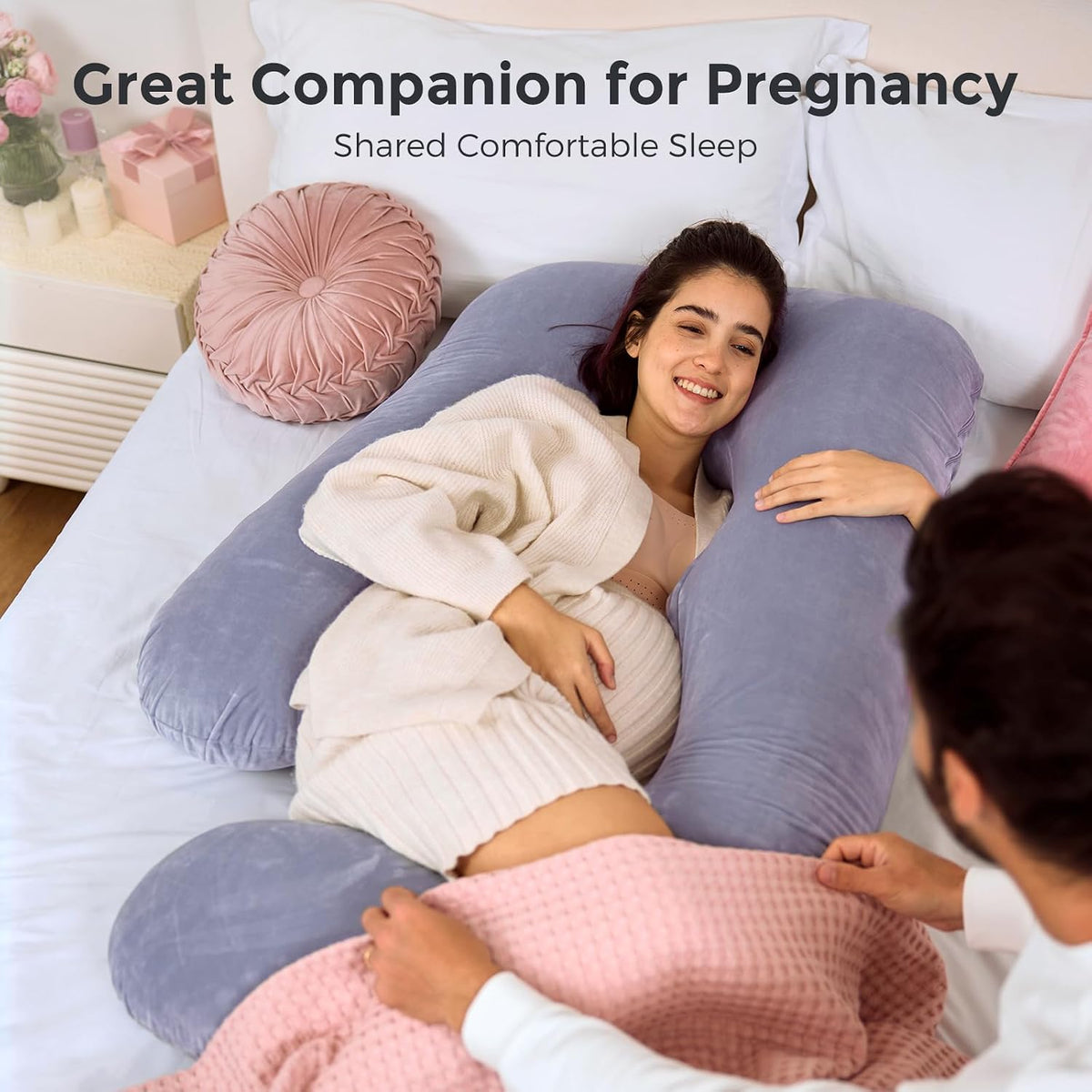 Momcozy U-Shaped Full Body Pregnancy Pillow for Sleeping - view 3
